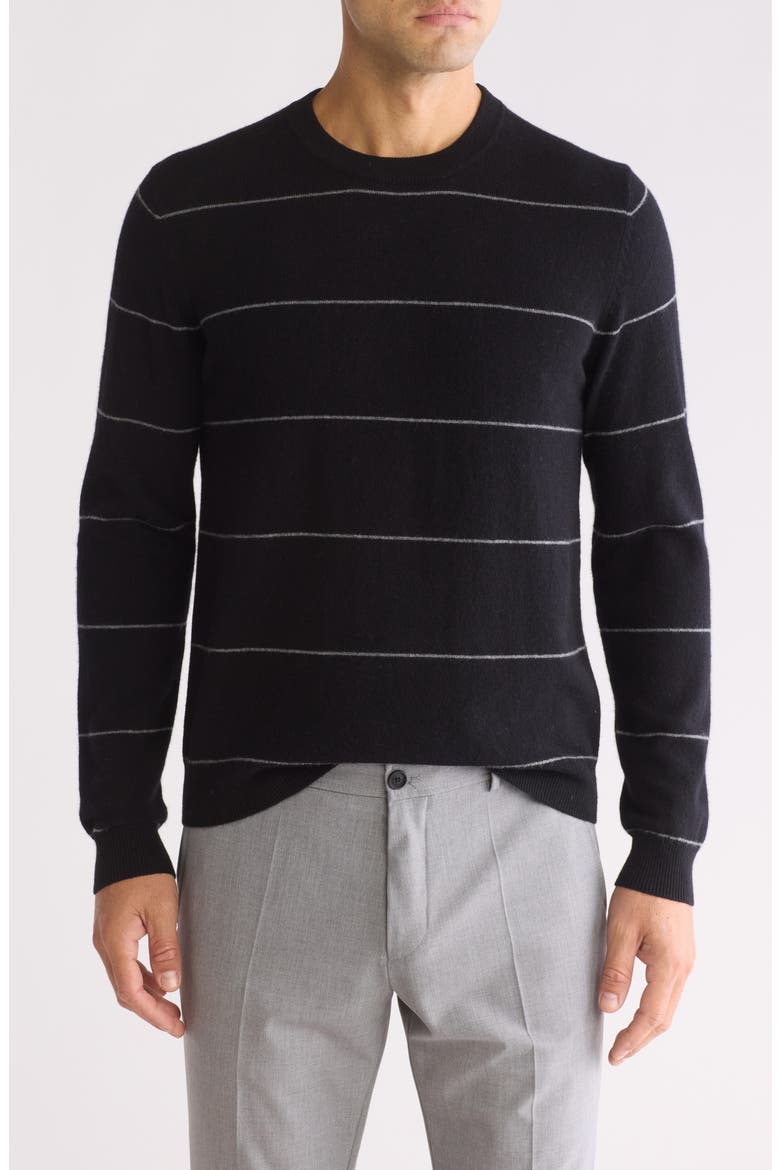 Stripe Cashmere Sweater, Main, color, BLK