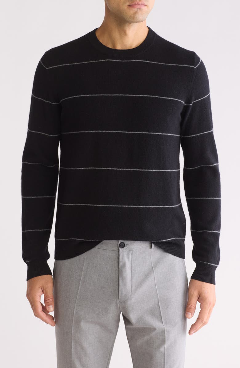 Amicale Stripe Cashmere Sweater, Main, color, Blk