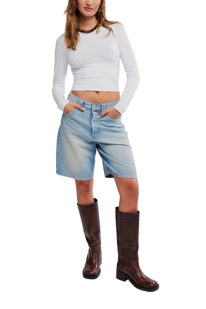 Protagonist Long Sleeve Crop T-Shirt, Alternate, color, IVORY