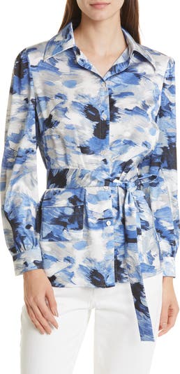 Misook
 Crepe De Chine Belted Dress main image 1
