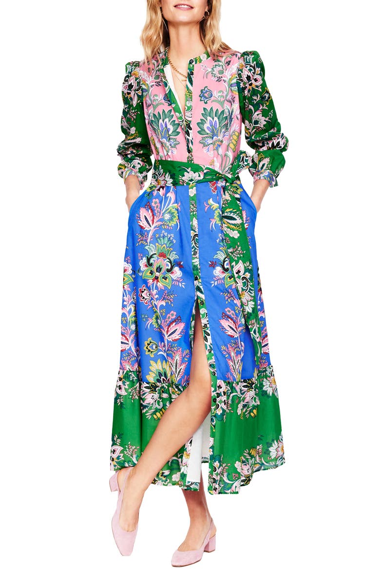 Boden Mia Print Tiered Shirtdress, Main, color, 