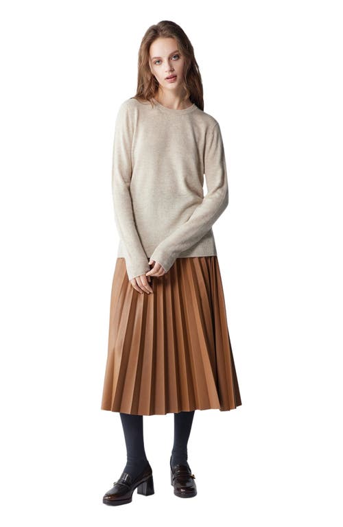 Gobi Mongolian Cashmere Crew Neck Sweater In Brown