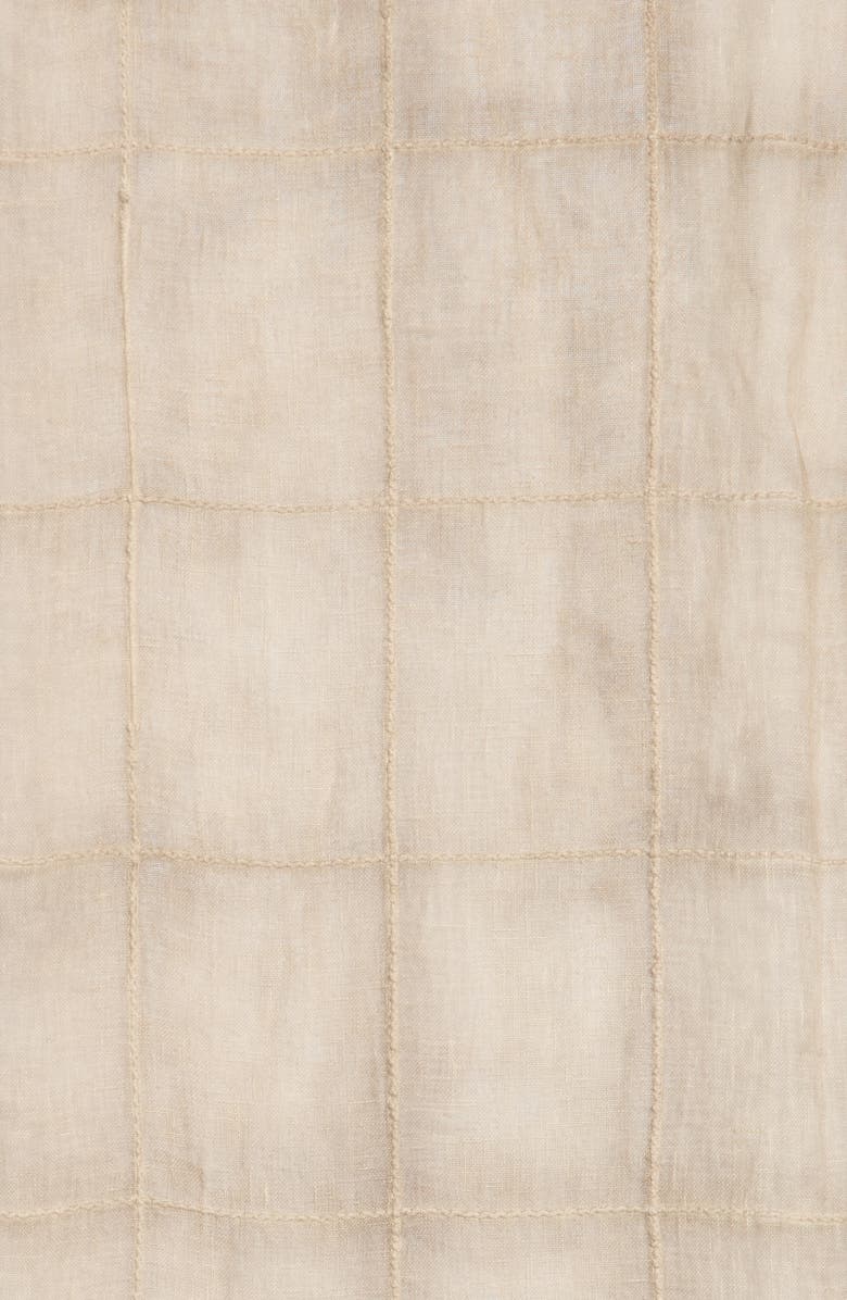 Eileen Fisher Organic Linen & Organic Cotton Square Scarf, Alternate, color, Wheat