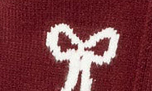 Edikted Rona Intarsia Bow Cardigan In Burgundy