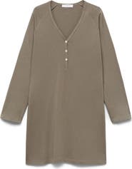 MANGO Long Sleeve Cotton Nightgown