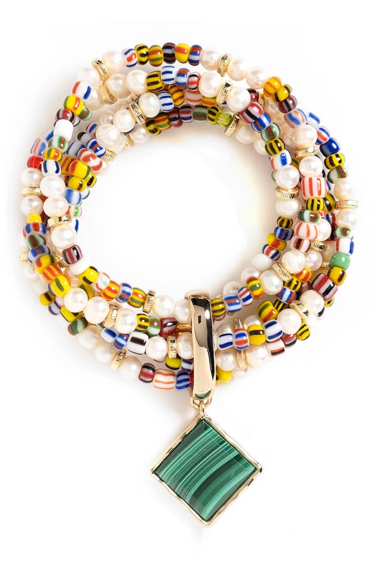 Angelica 6-Strand Beaded Stretch Bracelet, Main, color, CONFETTI