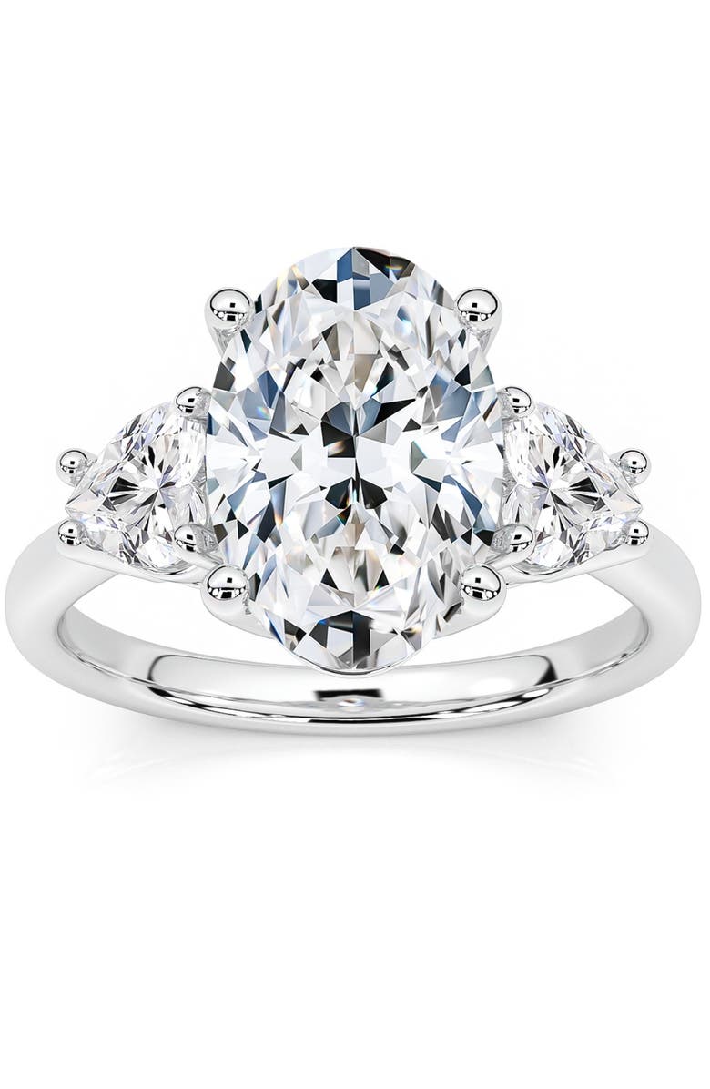 Bliss Diamond Certified 2 3/4Ct Oval & Heart Shape Diamond Engagement Ring Lab Grown 14k Gold, Main, color, 14K White Gold