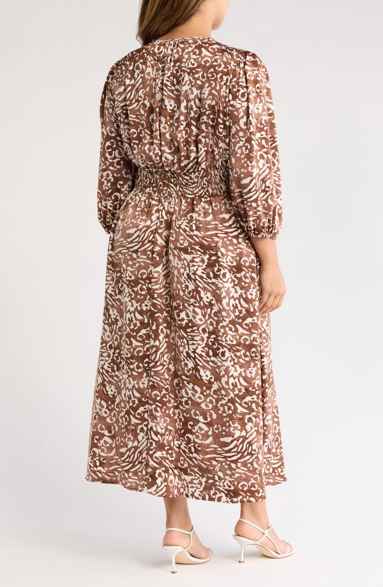 Renee C Patterned Maxi Dress, Alternate, color, Chocolate