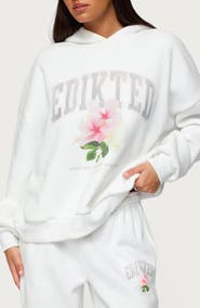 EDIKTED Fleura Logo Cotton Blend Hoodie