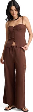 Onia Air Linen Fitted Corset Underwire Top