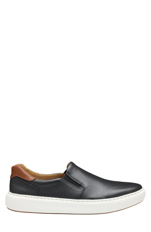 Johnston & Murphy Anders Slip-on Sneaker In Black Full Grain