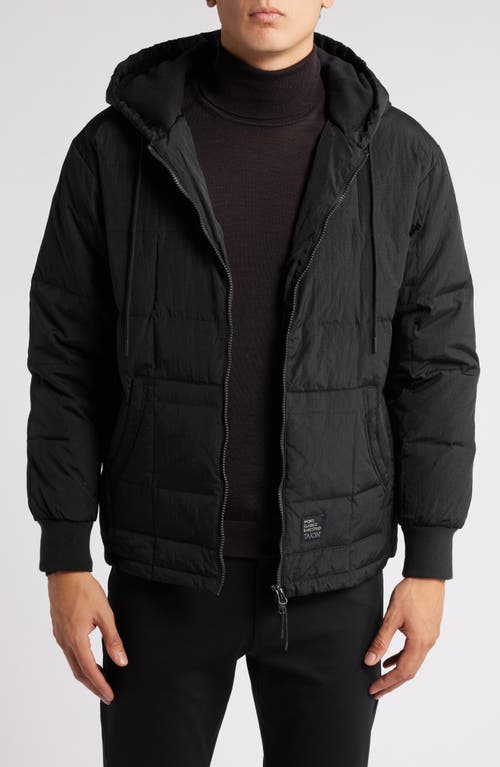 TAION 800 Fill Power Down Hooded Jacket in Black 