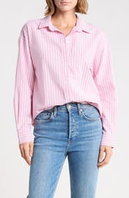 beachlunchlounge Cidney Oversize Cotton Button-Up Shirt
