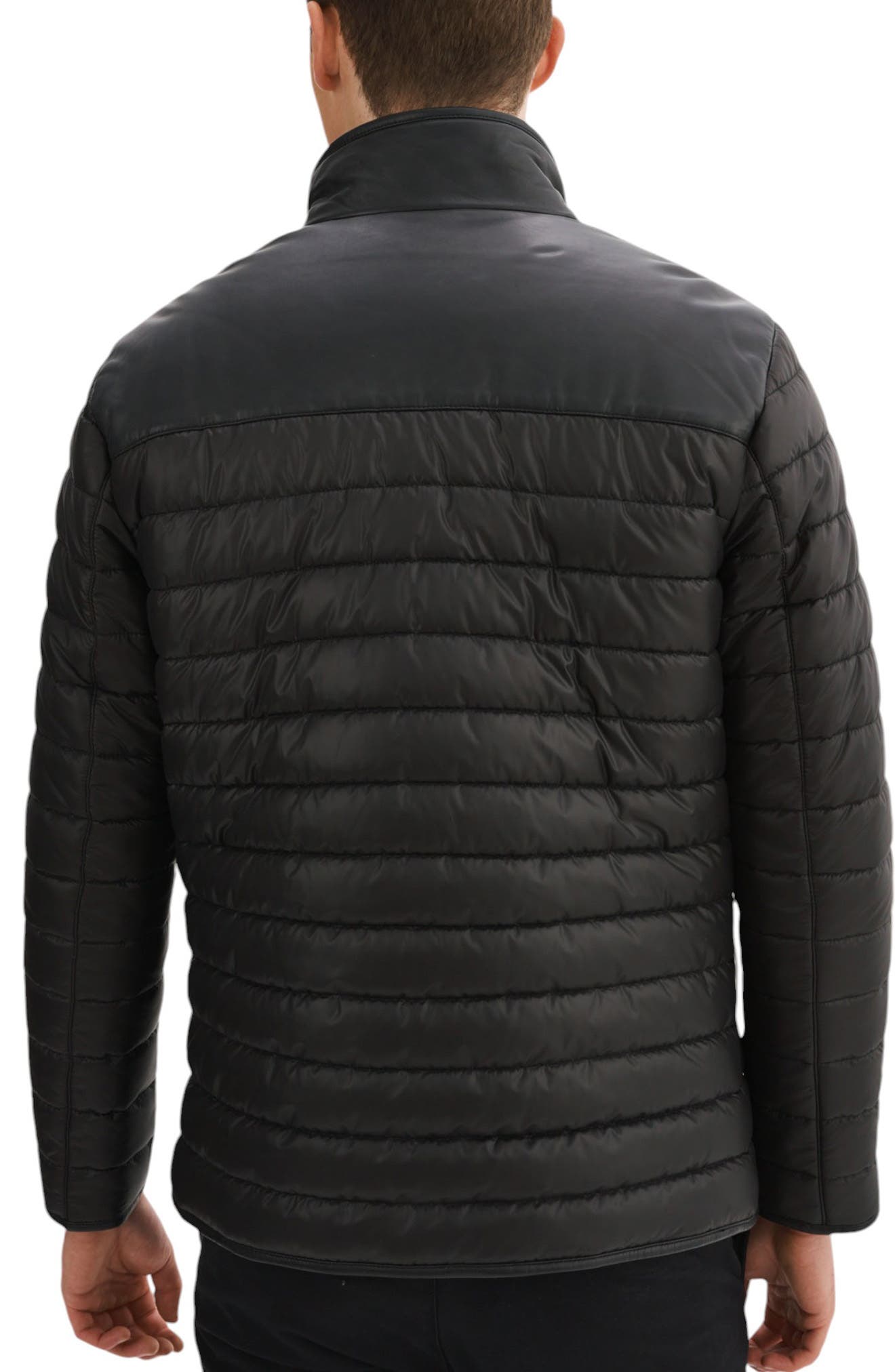 REGENCY Leather Trim Channel Quilt Jacket (Men) | Nordstromrack
