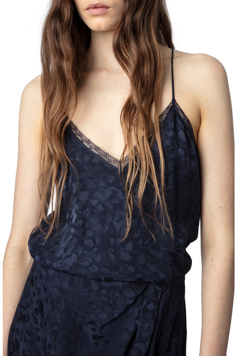 Rixi Leopard Jacquard Silk Dress, Alternate, color, ENCRE