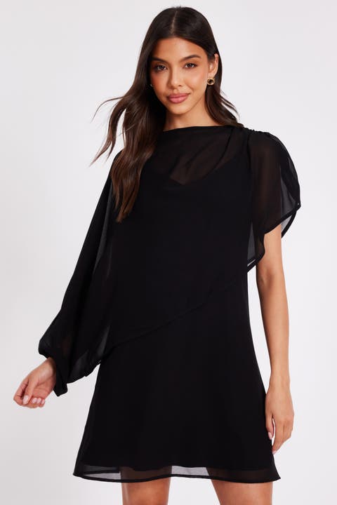 Chiffon Two-in-One Mini Dress