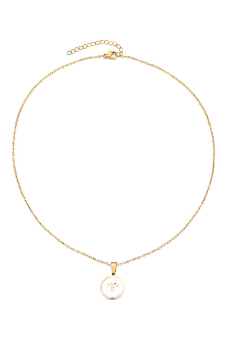 Zodiac Pendant Necklace, Alternate, color, WHITE - ARIES