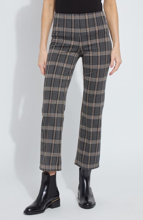 Elysse Plaid High Waist Ankle Pants