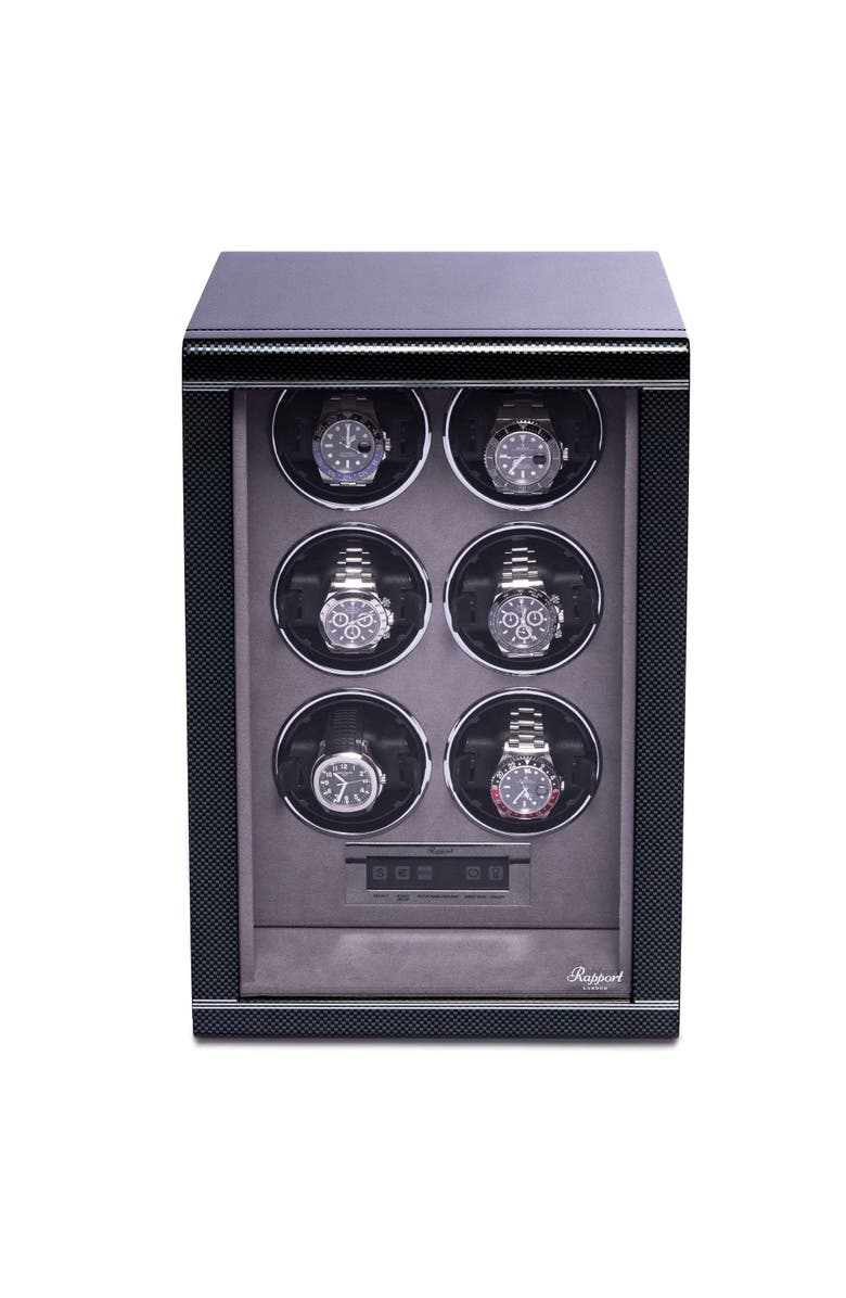 Rapport London FORMULA SIX WATCH WINDER, Main, color, Carbon Fibre