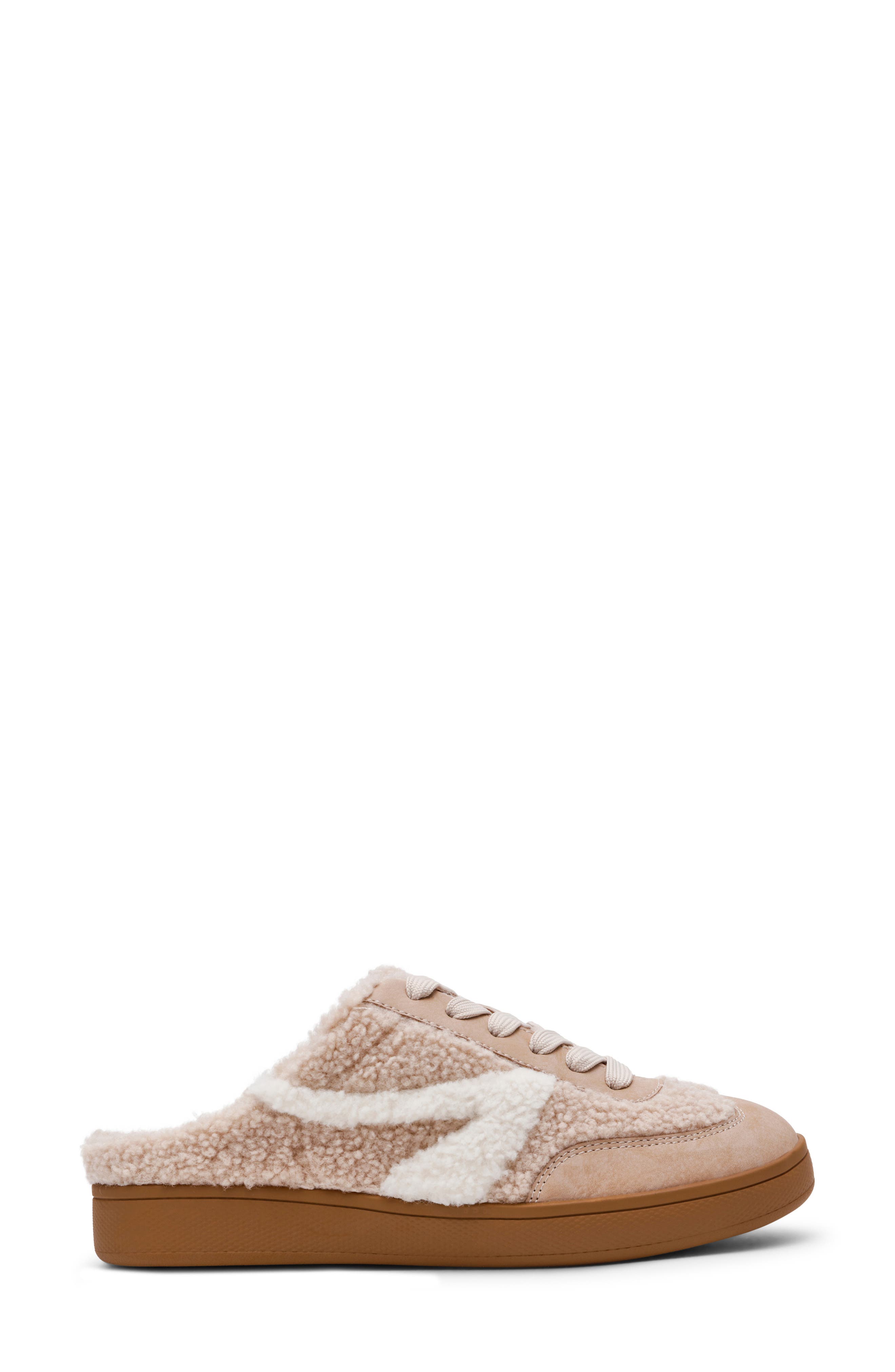 DV by Dolce Vita Vitally Faux Shearling Lined Mule Sneaker, Alternate, color, Light Camel Plush