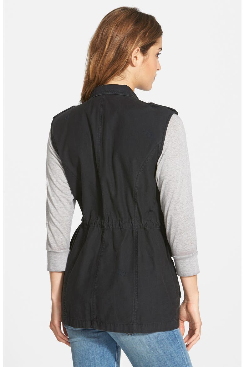 Treasure&Bond Longline Military Vest, Alternate, color, WASHED BLACK