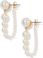 Nadri London Faux Pearl Front Back Earrings