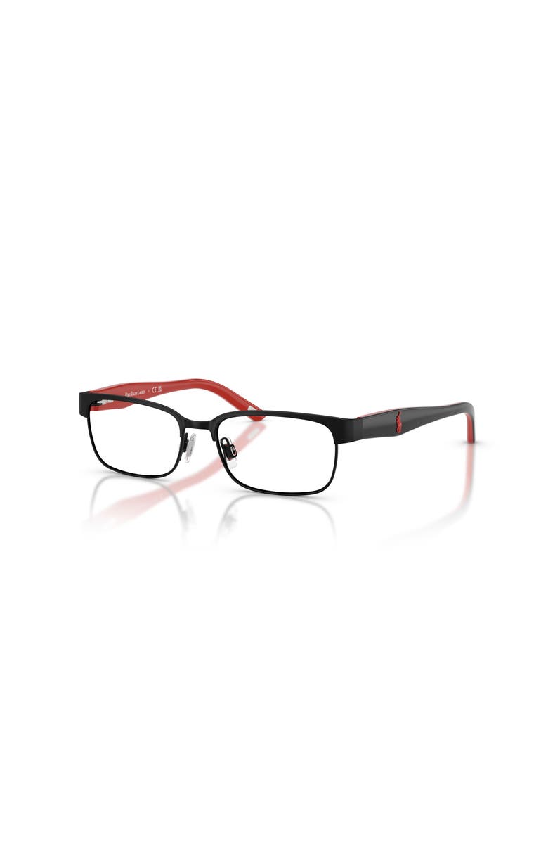 Polo Ralph Lauren 46mm Rectangle optical glasses, Main, color, Black