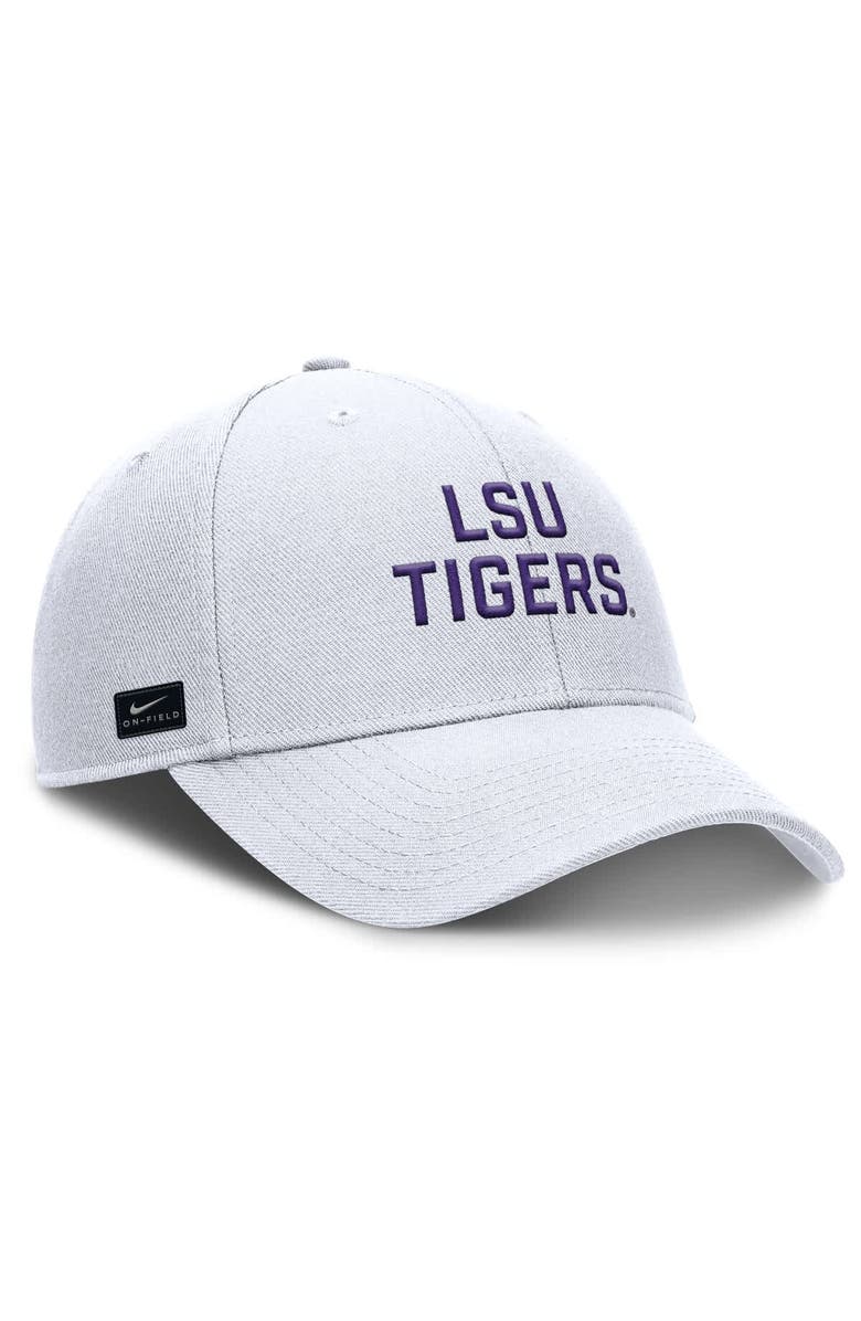 Nike Men's Nike White LSU Tigers Rise Practice Adjustable Hat, Alternate, color, White