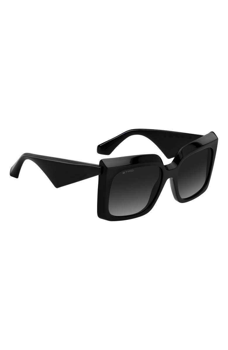 Etro 57mm Square Sunglasses, Alternate, color, Black/ Dark Grey Sf