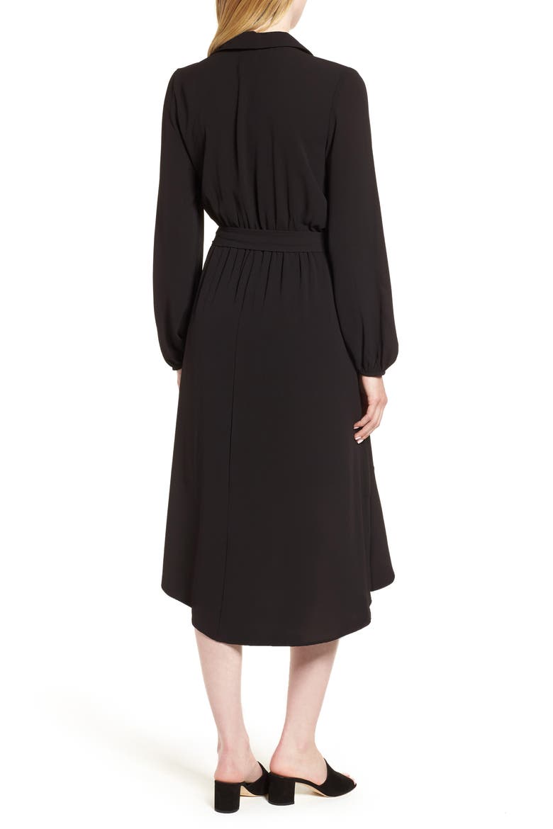 Faux Wrap Dress, Alternate, color, BLACK