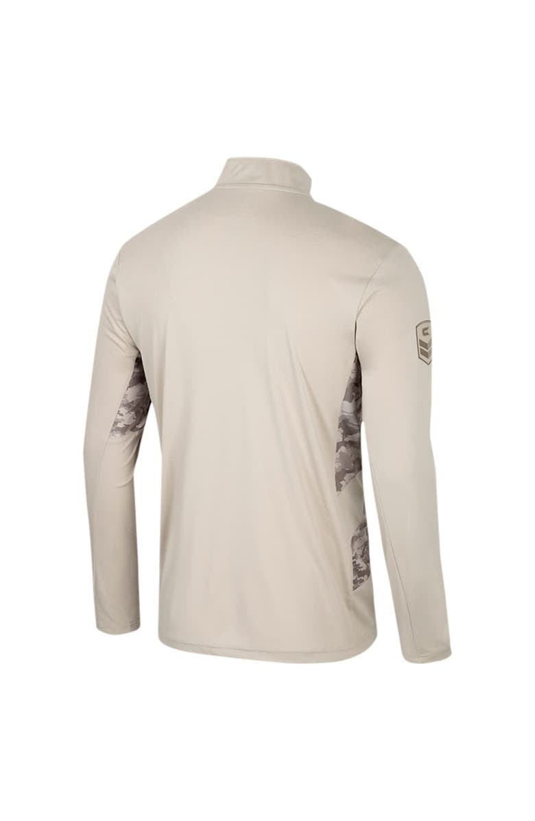 COLOSSEUM Men's Colosseum Natural Michigan Wolverines OHT Military Appreciation Quarter-Zip Jacket, Alternate, color, Natural