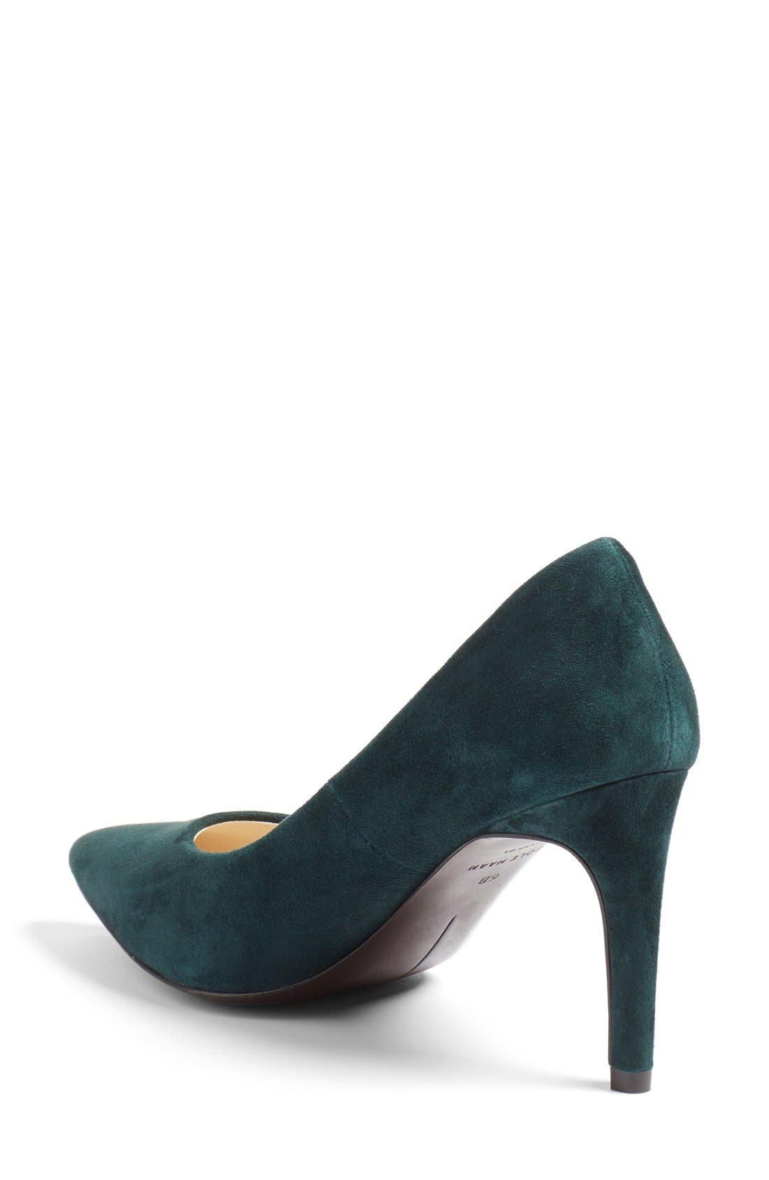 'Eliza - Grand.OS' Pointy Toe Pump, Alternate, color, SCARAB GREEN SUEDE