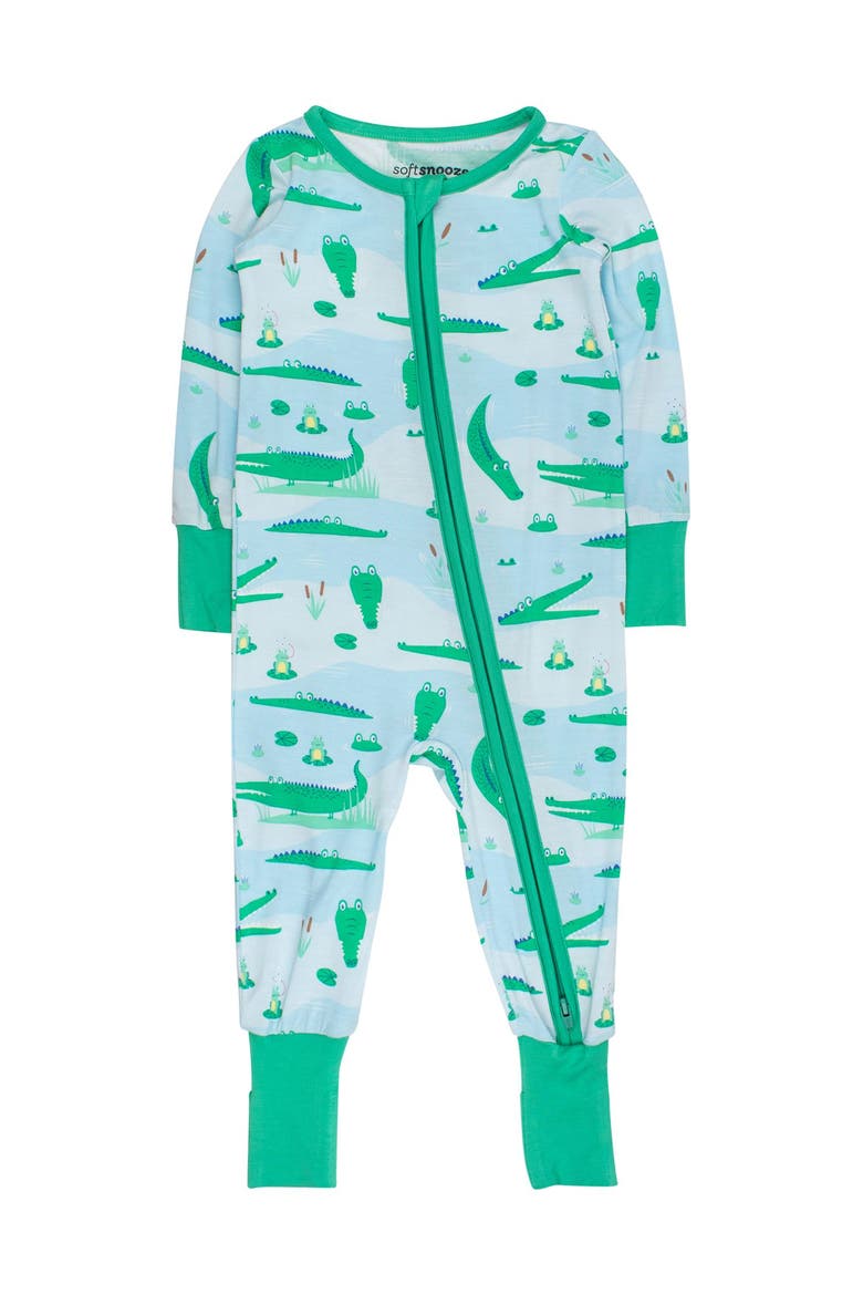 Gender Inclusive SoftSnooze Baby Convertible One Piece Pajama, Main, color, Alligator Adventure
