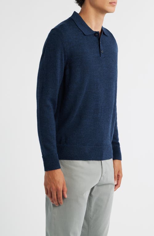 Alex Crane Anchor Merino Wool Polo Sweater In Blue