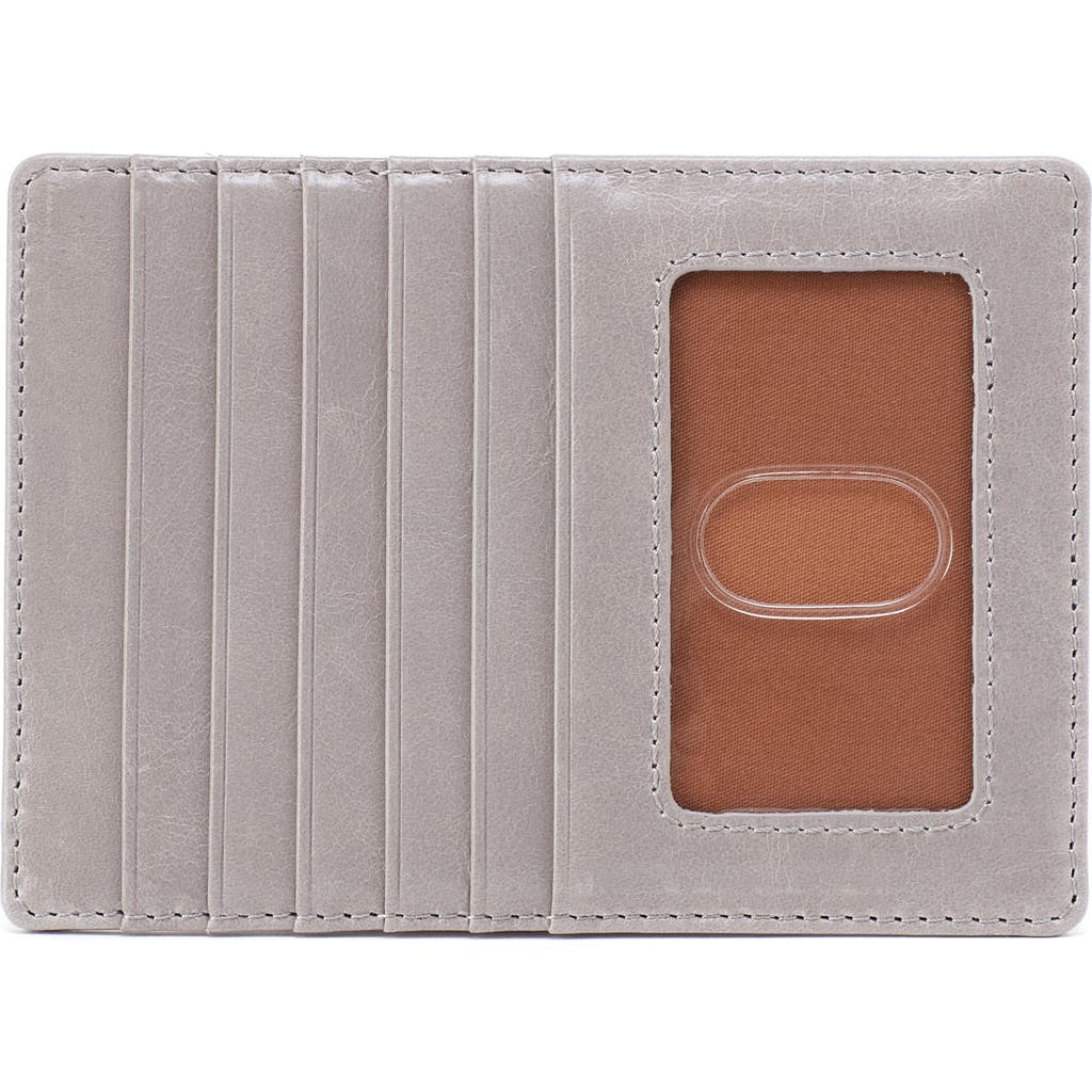 Hobo Euro Slide Leather Credit Card Case In Gray