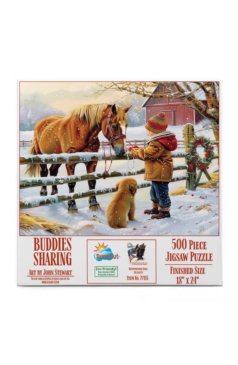 Sunsout Buddies Sharing 500 piece Jigsaw Puzzle for Adults, Alternate, color, Multicolor