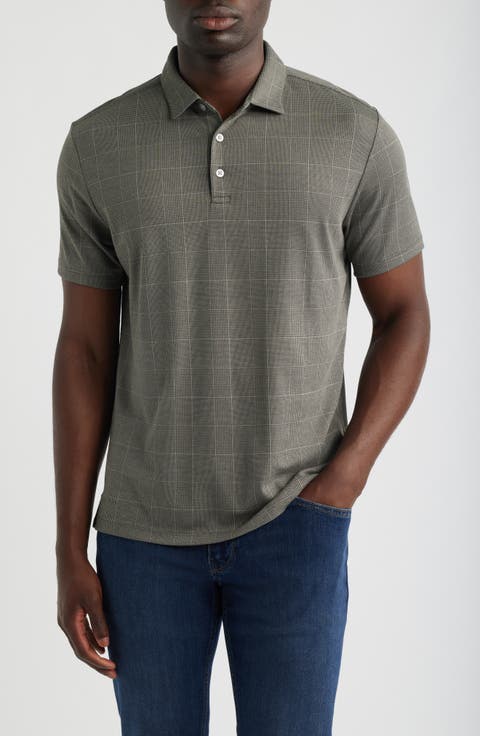 Ardyn Grey Check Cotton Blend Polo