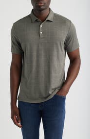 Robert Barakett Ardyn Grey Check Cotton Blend Polo