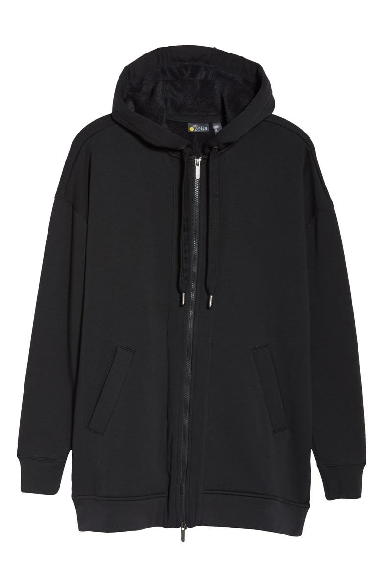 Zella Amazing Long Full Zip Hoodie, Alternate, color, 