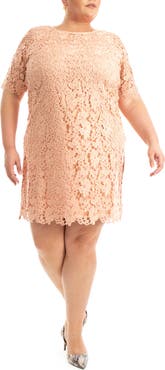 Nina Leonard Crochet Lace Sheath Dress