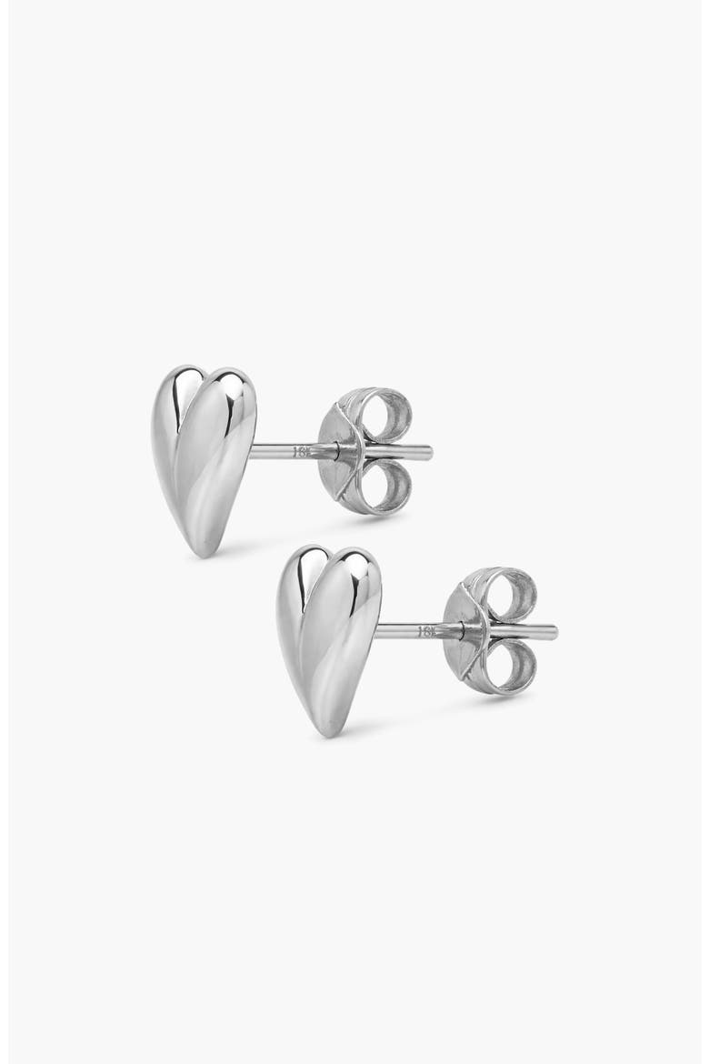 Mini Heart Stud Earrings, Alternate, color, Silver