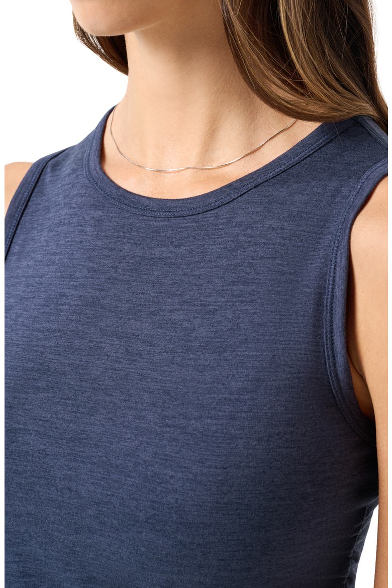 Skyline Ruched Jersey Tank, Alternate, color, HEATHER NAVY BLAZER