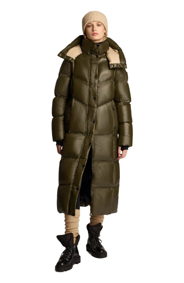 Alpenhaus Meribel Quilted Maxi Puffer with Removable Hood, Main, color, Olive