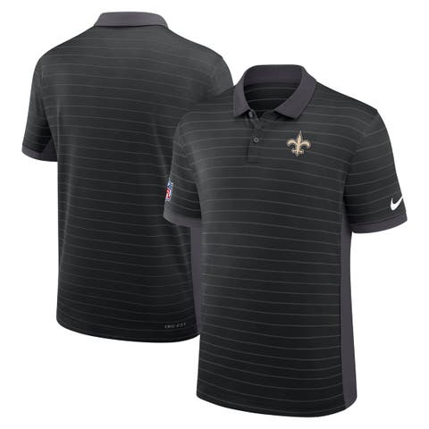 Men's Nike Black New Orleans Saints Sideline Victory Stripe Dri-FIT Polo
