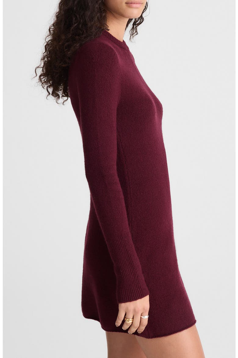 Long Sleeve Sweater Minidress, Alternate, color, DARK POMEGRANTE