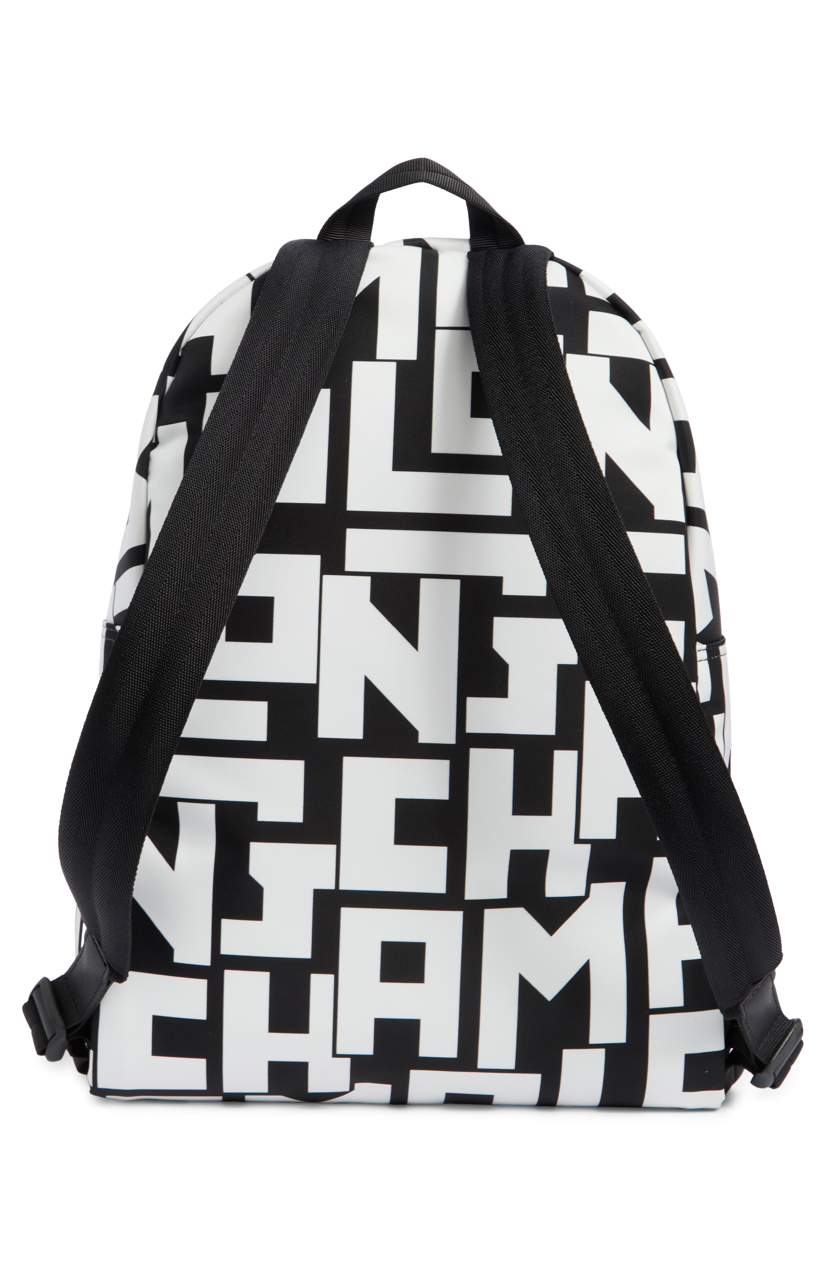 Longchamp Le Pliage Medium Backpack, Alternate, color, Black/ White