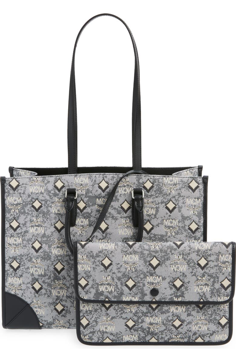 MCM Jacquard Logo Tote, Alternate, color,