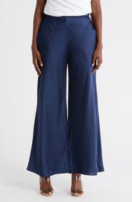 Renee C Satin Wide Leg Pants