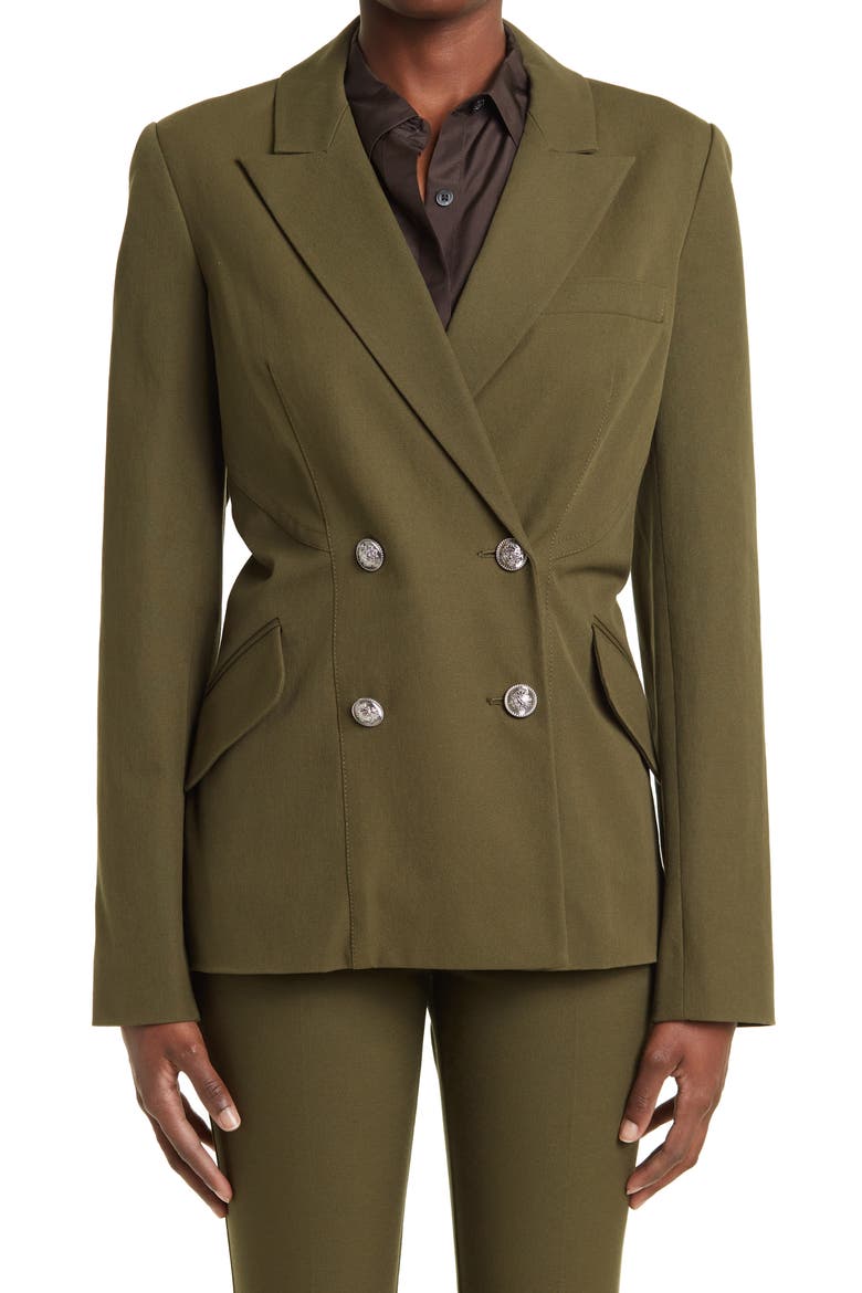 Rodeo Double Breasted Blazer, Alternate, color, ARMY GREEN