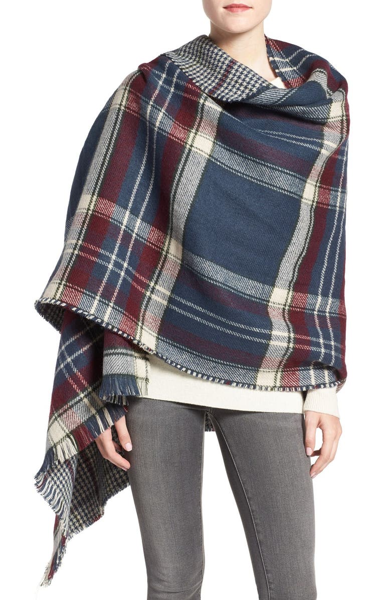 Barbour Reversible Plaid & Check Wrap, Main, color,